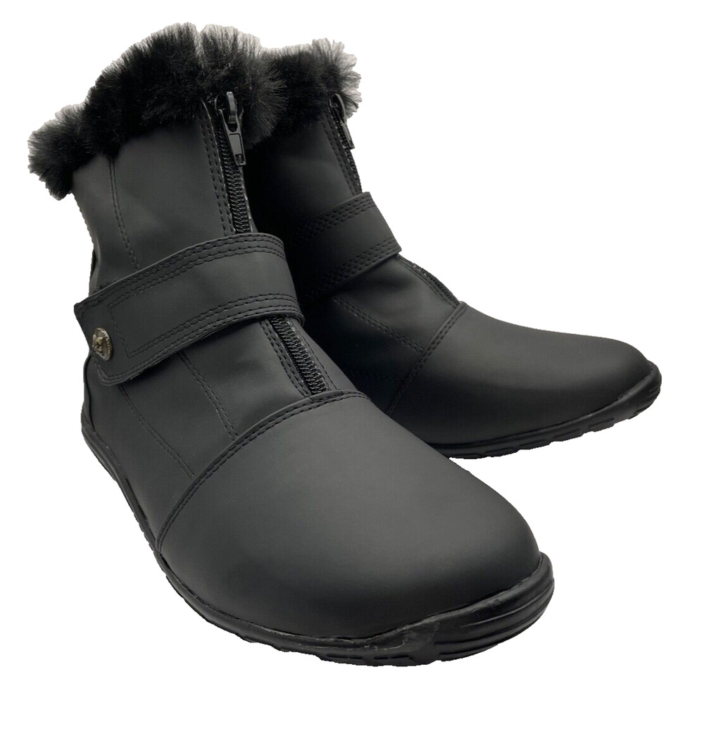 Angel Steps Women Pippa Winter Ankle Faux Fur Boots Black Size 9.5 W